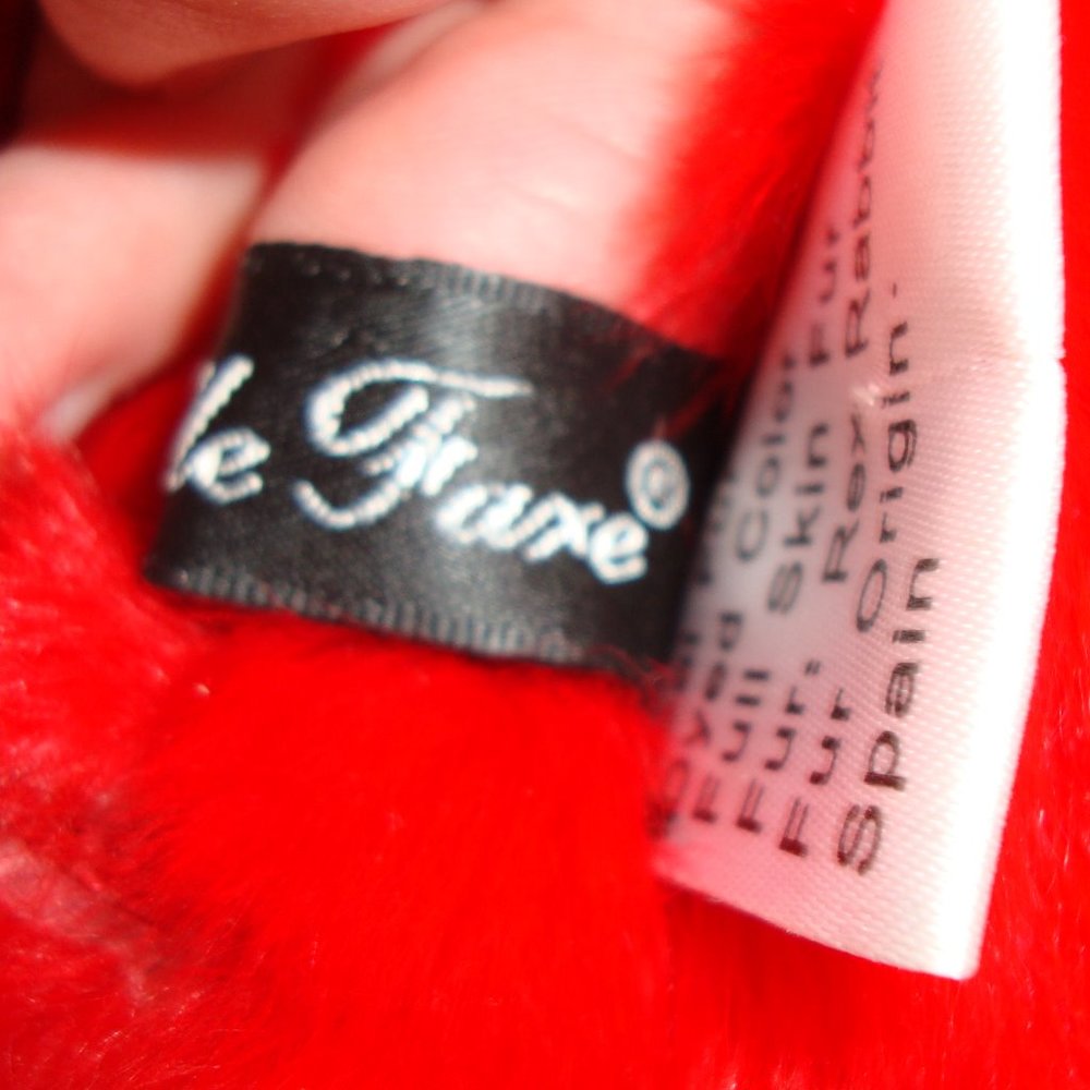 Red Rex Rabbit Fur Scarf/Muffler - Picture 5 of 7